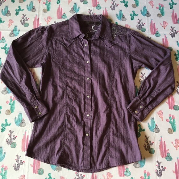 Wrangler Tops - Stunning PURPLE 💜 Western Shirt w/ swirl patterns